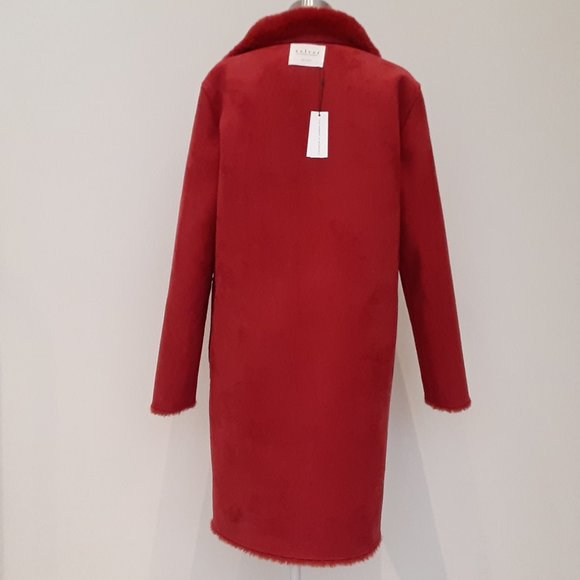 NWT VELVET BY GRAHAM & SPENCER MINA LUX FAUX FUR REVERSIBLE RED JACKET SIZE M - Picture 5 of 10